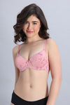 Zivame Padded Regular Wired Medium Coverage Tshirt Bra - Pink Floral — thumbnail 2